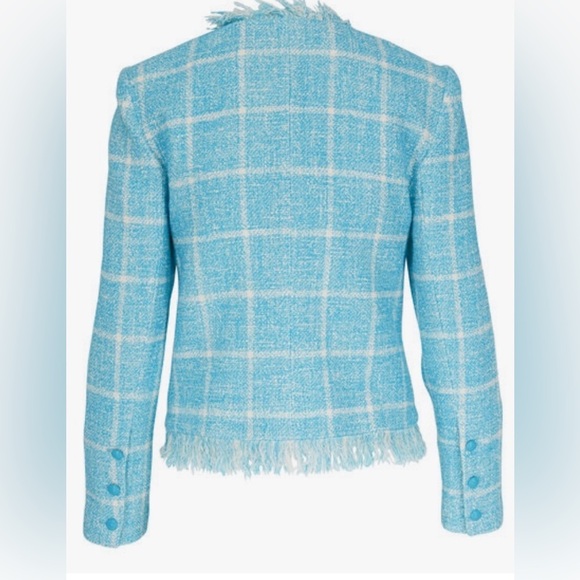 L’Agence Angelina blue checkered tweed blazer jacket - Picture 5 of 5
